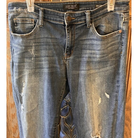 Judy Blue Relaxed Fit Jeans Women's 15 / 32 Distressed 32 x 27 Midrise - Picture 5 of 15